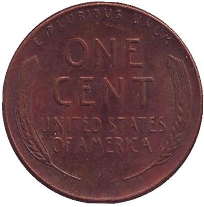 Монета 1 цент. 1952 год (S), США. Линкольн. Монета 1 цент. 1952 год (S), США. Линкольн.