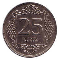 Монета 25 курушей. 2010 год, Турция. 