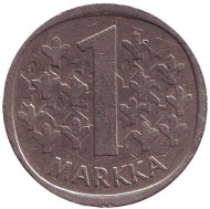Монета 1 марка. 1977 год, Финляндия. Монета 1 марка. 1977 год, Финляндия.