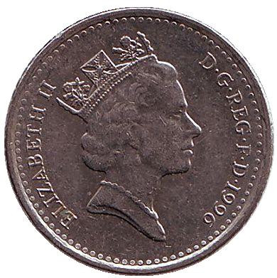 Монета 5 пенсов. 1996 год, Великобритания.