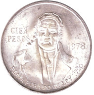 Монета 100 песо. 1978 год, Мексика. Хосе Морелос.