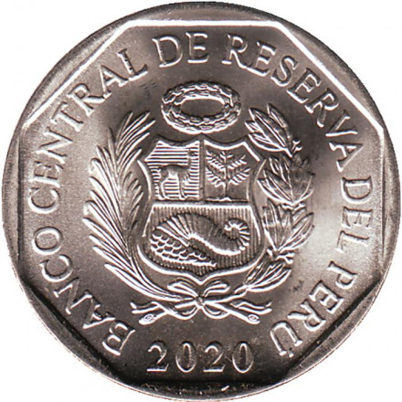 Монета 1 соль. 2020 год, Перу. Бригида Силва де Очоа. Серия "200 лет Независимости".