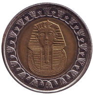Монета 1 фунт. 2008 год, Египет. Тутанхамон. Монета 1 фунт. 2008 год, Египет. Тутанхамон.