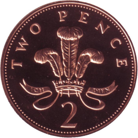 Монета 2 пенса. 1987 год, Великобритания. Proof.