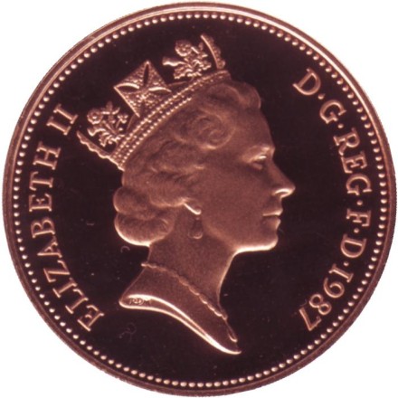 Монета 2 пенса. 1987 год, Великобритания. Proof.