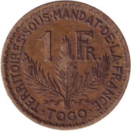 Монета 1 франк. 1924 год, Того. Монета 1 франк. 1924 год, Того.
