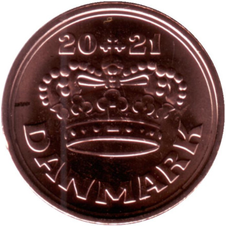 Монета 50 эре. 2021 год, Дания. Монета 50 эре. 2021 год, Дания.