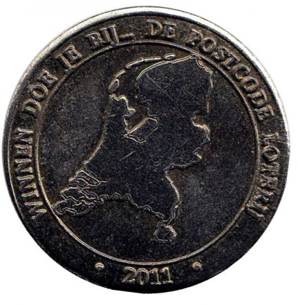 270 Miljoen. Postcode Loterij. Почтовая лотерея. Лотерейный жетон. 2011 год, Нидерланды. 270 Miljoen. Postcode Loterij. Почтовая лотерея. Лотерейный жетон. 2011 год, Нидерланды.