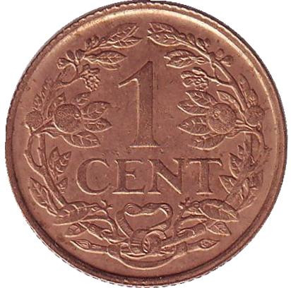 Монета 1 цент. 1960 год, Суринам. (Колония Нидерландов)