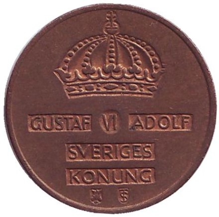 Монета 2 эре. 1958 год, Швеция. Монета 2 эре. 1958 год, Швеция.