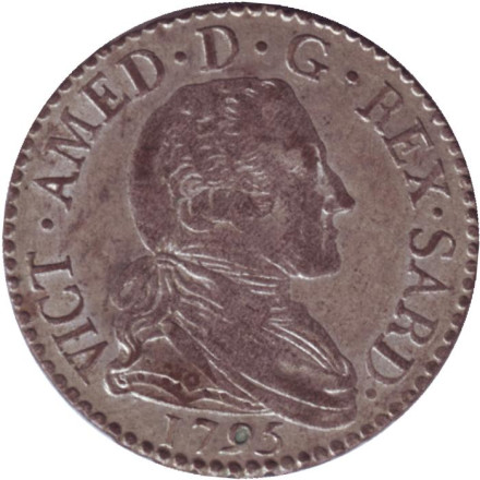 Монета 20 сольдо. 1795 год, Сардинское королевство.