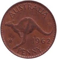 Монета 1 пенни. 1962 год, Австралия. Кенгуру. Монета 1 пенни. 1962 год, Австралия. Кенгуру.