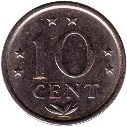 Монета 10 центов. 1981 год, Нидерландские Антильские острова.