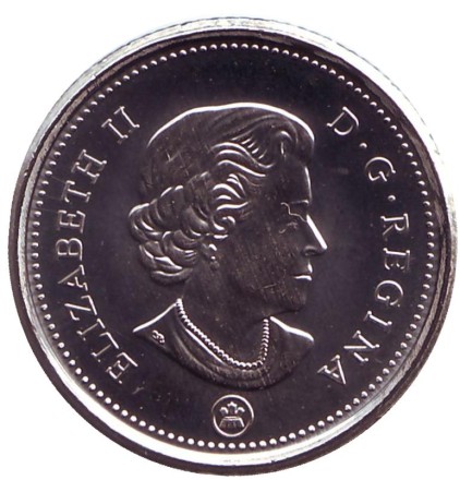 Монета 10 центов. 2018 год, Канада. Парусник. Монета 10 центов. 2018 год, Канада. Парусник.