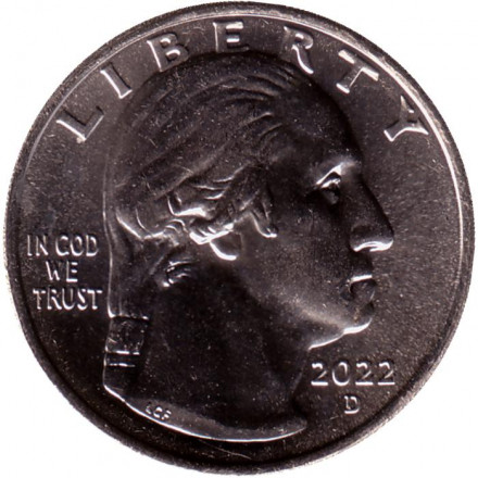 Монета 25 центов. 2022 год (D), США. Вильма Манкиллер. Серия "Американские женщины".