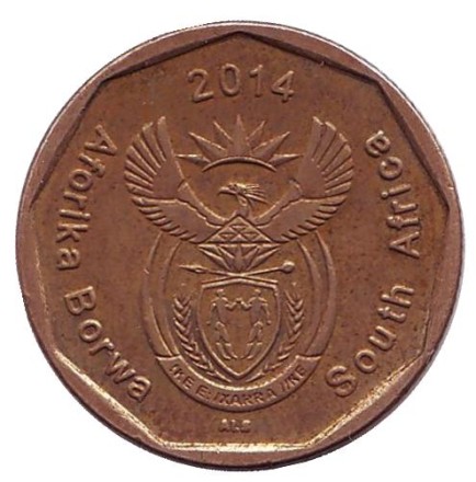 Монета 50 центов. 2014 год, ЮАР. Стрелитция.