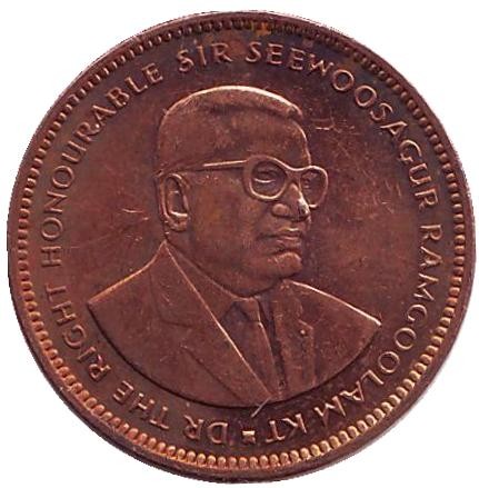 Монета 5 центов, 2010 год, Маврикий.