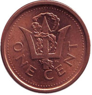 Монета 1 цент. 2009 год, Барбадос. Монета 1 цент. 2009 год, Барбадос.