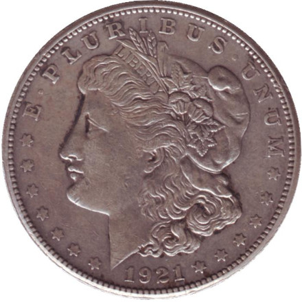 Монета 1 доллар. 1921 год (S), США. Моргановский доллар.