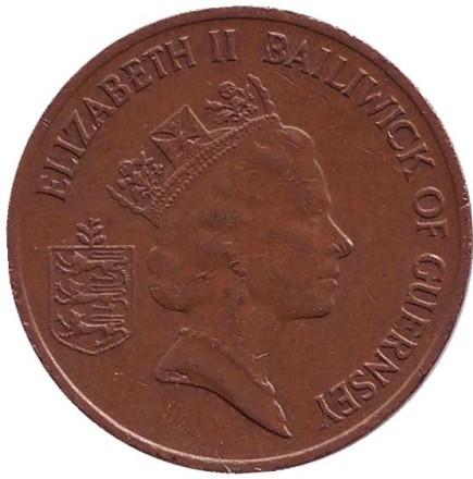 Монета 2 пенса. 1990 год, Гернси. Корова. Монета 2 пенса. 1990 год, Гернси. Корова.