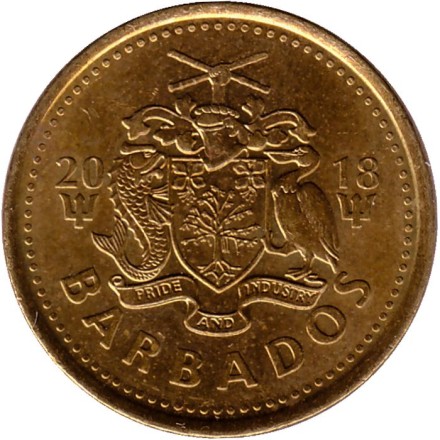 Монета 5 центов. 2018 год, Барбадос. Маяк.