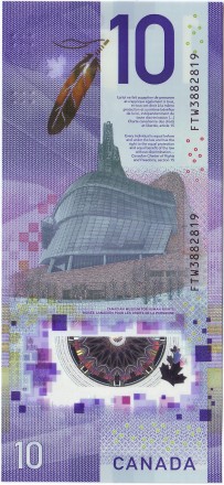 Банкнота 10 долларов. 2018 год, Канада. Виола Айрин Десмонд. Банкнота 10 долларов. 2018 год, Канада. Виола Айрин Десмонд.