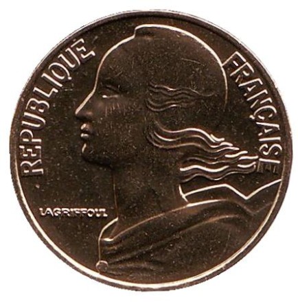 Монета 10 сантимов. 2001 год, Франция. BU. Монета 10 сантимов. 2001 год, Франция. BU.
