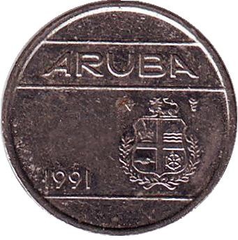 Монета 5 центов. 1991 год, Аруба.