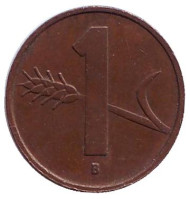 Монета 1 раппен. 1952 год, Швейцария.