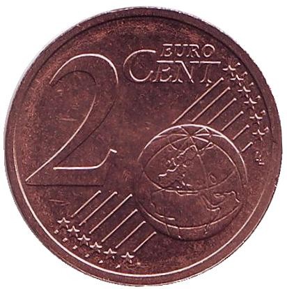 Монета 2 цента. 2017 год, Литва. Монета 2 цента. 2017 год, Литва.