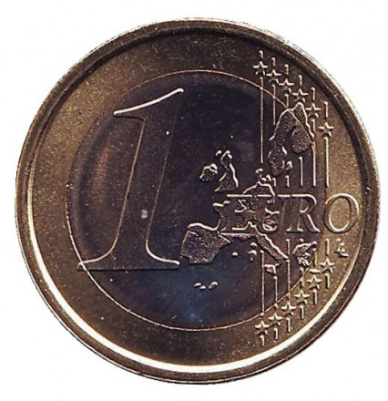 Монета 1 евро. 2002 год, Италия.
