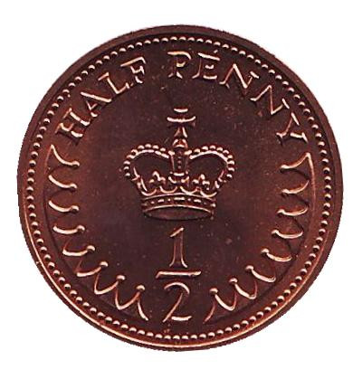 Монета 1/2 пенни. 1982 год, Великобритания. BU.