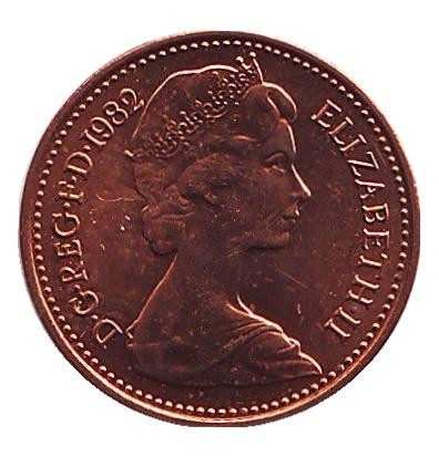 Монета 1/2 пенни. 1982 год, Великобритания. BU.