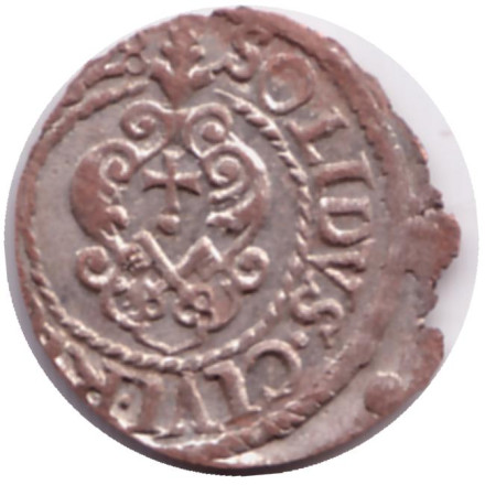 Монета 1 солид. Польша. Густав II Адольф. 1621-1632 гг. Шведская оккупация Риги. 1