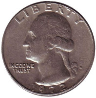 Вашингтон. Монета 25 центов. 1972 (D) год, США.