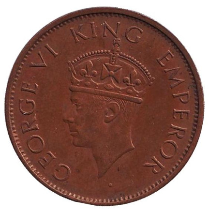 Монета 1/4 анны. 1940 год, Индия Британская. (Отметка над "ONE": "•" - Бомбей, Лилии на короне не пересекают полудугу). Монета 1/4 анны. 1940 год, Индия Британская. (Отметка над "ONE": "•" - Бомбей, Лилии на короне не пересекают полудугу).