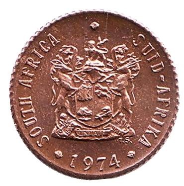 Монета 1/2 цента. 1974 год, ЮАР. BU. Воробьи. Монета 1/2 цента. 1974 год, ЮАР. BU. Воробьи.