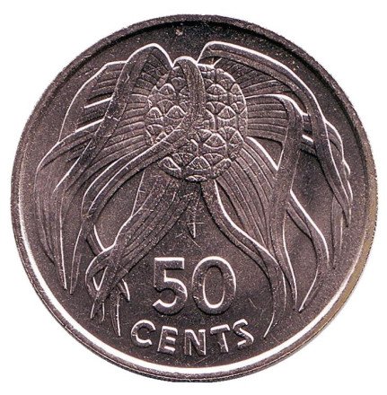 Монета 50 центов. 1979 год, Кирибати. Орех Пандануса.