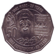 Монета 50 центов. 2017 год, Австралия. 50 лет Референдуму и 25 лет земельному постановлению по Мабо.