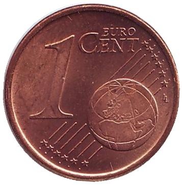 Монета 1 цент, 2000 год, Испания.