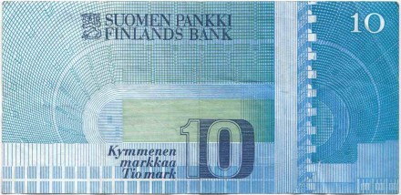Банкнота 10 марок. 1986 год, Финляндия. Пааво Нурми. P-113a(9). Банкнота 10 марок. 1986 год, Финляндия. Пааво Нурми. P-113a(9).