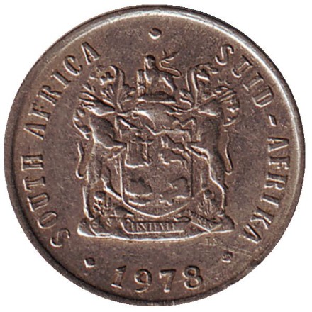 Монета 10 центов. 1978 год, Южная Африка. Алоэ.