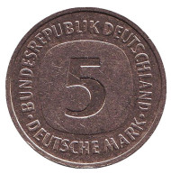 Монета 5 марок. 1988 год (J), ФРГ.