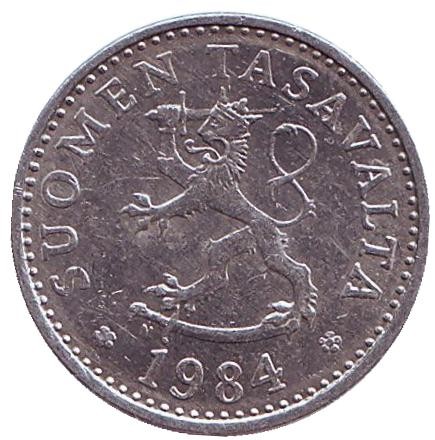 Монета 10 пенни. 1984 год, Финляндия.