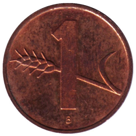 Монета 1 раппен. 1995 год, Швейцария.