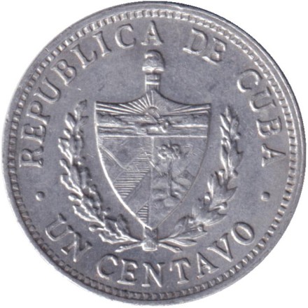 Монета 1 сентаво. 1983 год, Куба.