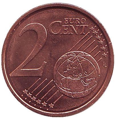 Монета 2 цента. 2007 год, Люксембург. Монета 2 цента. 2007 год, Люксембург.