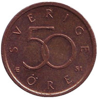 Монета 50 эре. 2007 год, Швеция.