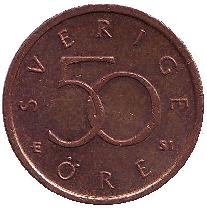 Монета 50 эре. 2007 год, Швеция.