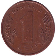 Монета 1 лей. 1993 год, Румыния. Монета 1 лей. 1993 год, Румыния.